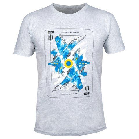 4-5-0 Ukrainian Air Forces T-shirt, Gray, Small