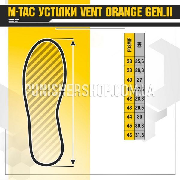 M-Tac Vent Orange Gen.II Insoles, Orange