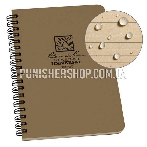 Rite in the Rain Side Spiral Kit with Tan Case, Tan, Notebook